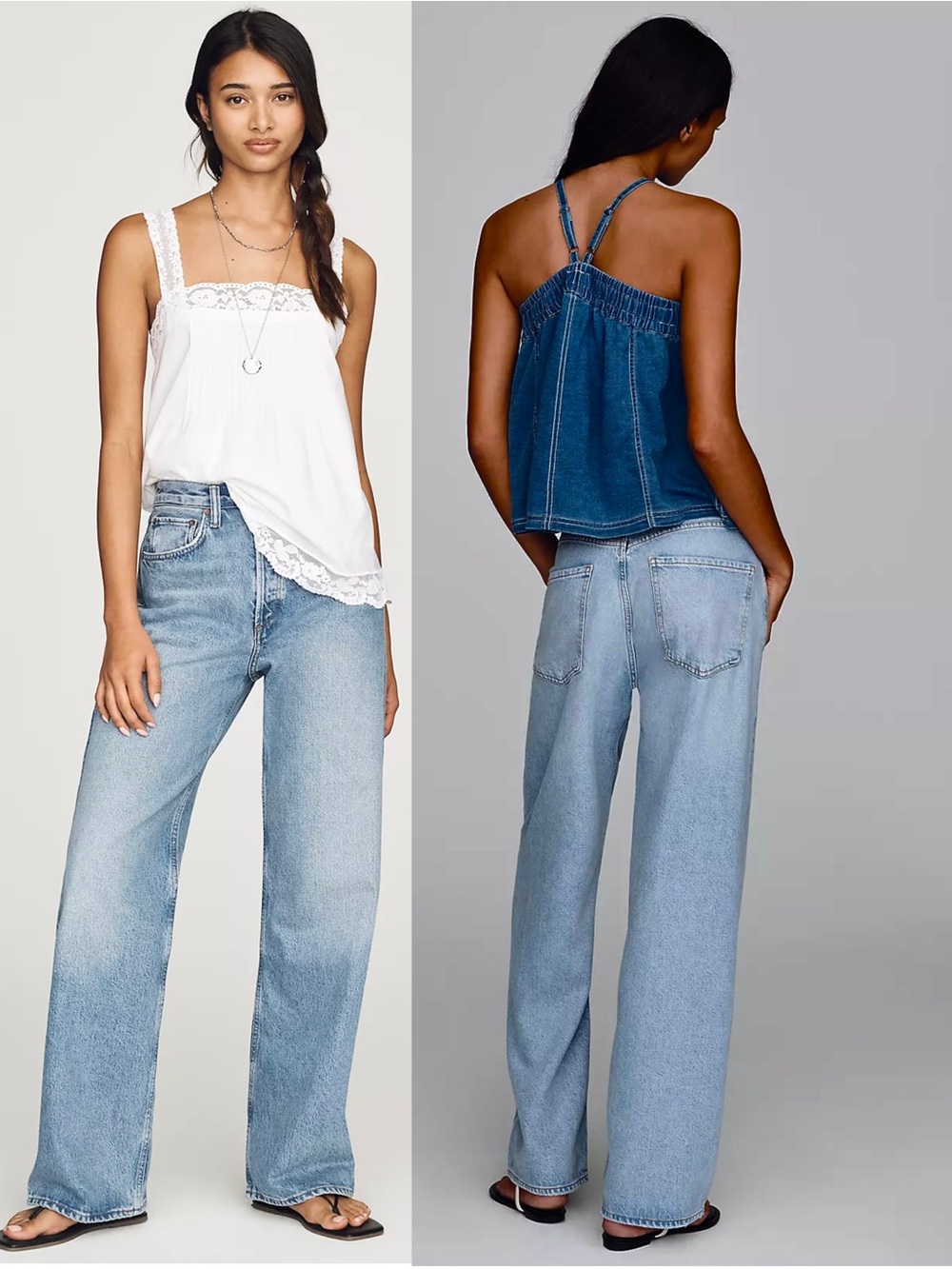 AGOLDE High Rise Recycled Cotton Denim Model Off Duty 90s Y2K Wide Leg Jeans 25